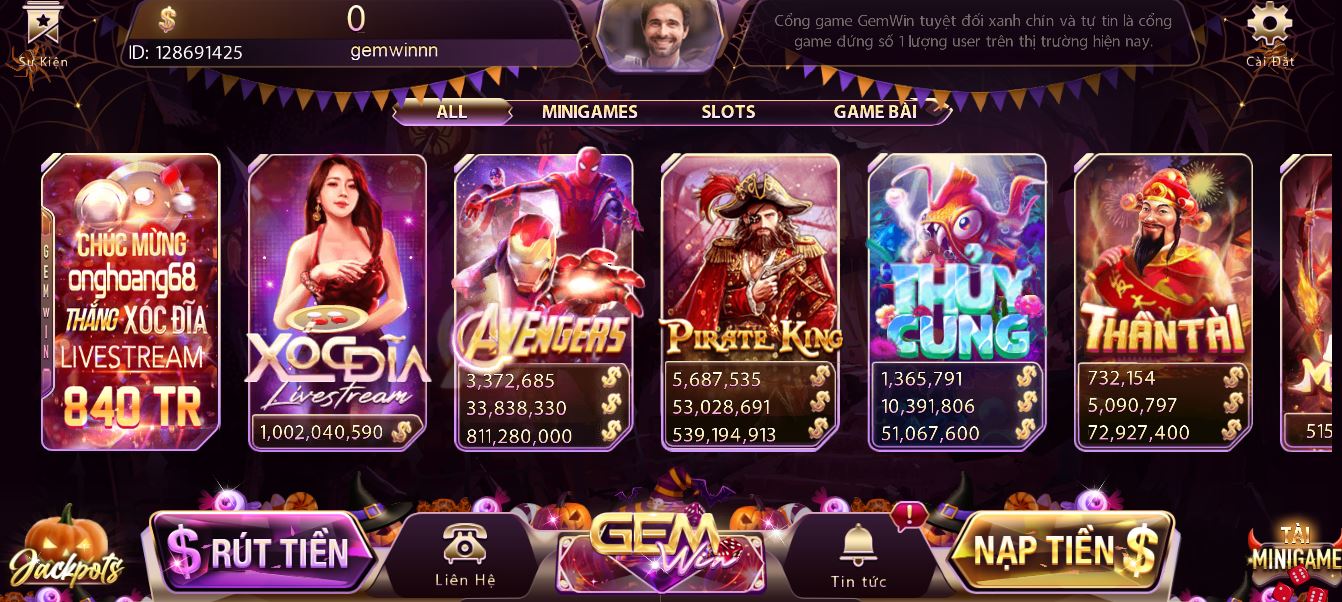 Giới thiệu về slot game Avengers tại gem win