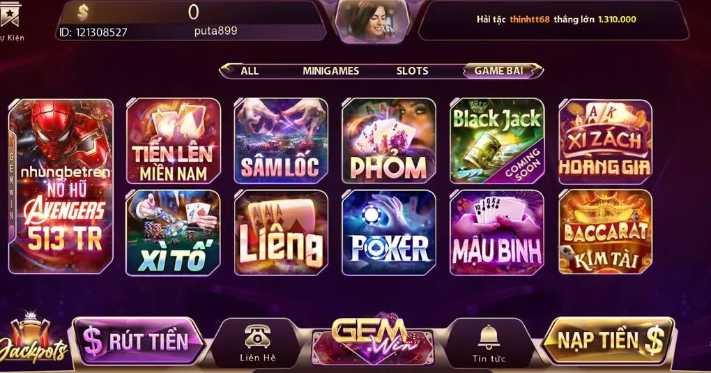 Game Bài Gem Win: Kho Game Tuyệt Đỉnh Ưu Đãi Không Giới Hạn
