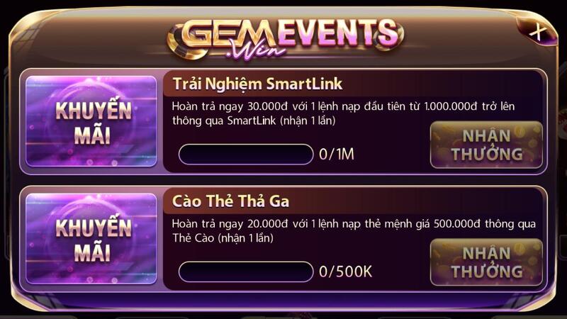 Khuyến mãi đăng ký thành viên mới tại Gem win