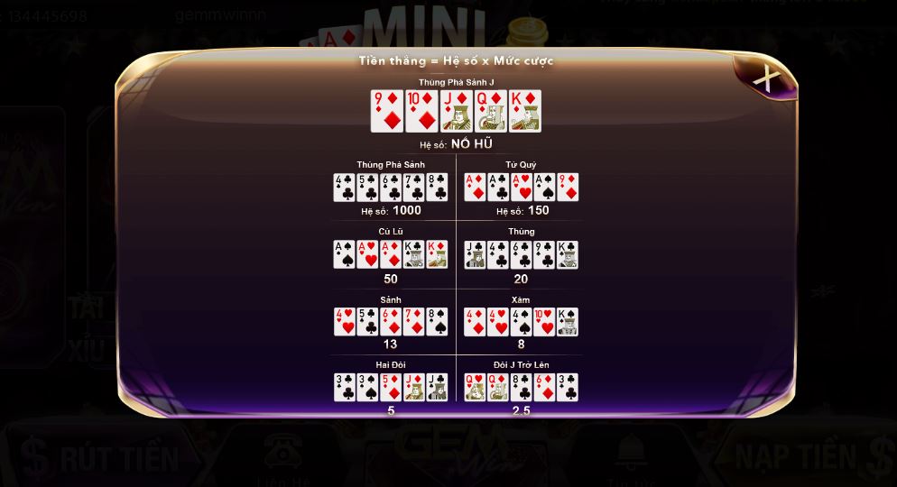 Chiến thuật quay Mini Poker cực hiệu quả tại Gemwin