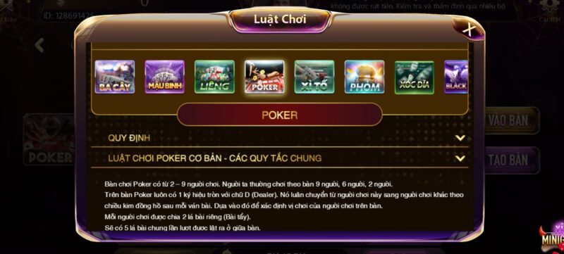 Tìm hiểu về luật chơi Poker trực tuyến tại Gem win