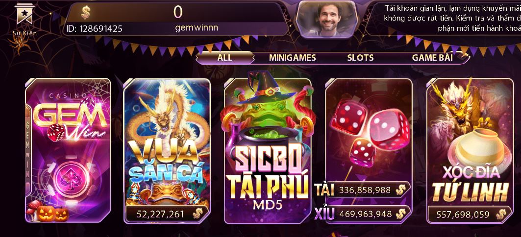 Tải Gemwin tham gia game sicbo tài phú