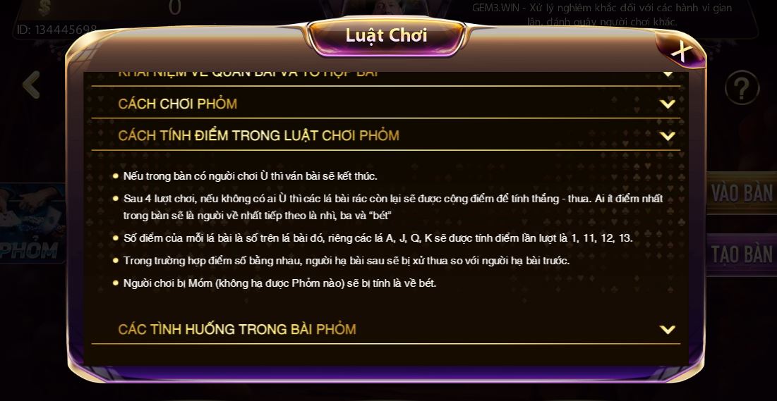 Chia sẻ kinh nghiệm giúp anh em thắng phỏm Gem win