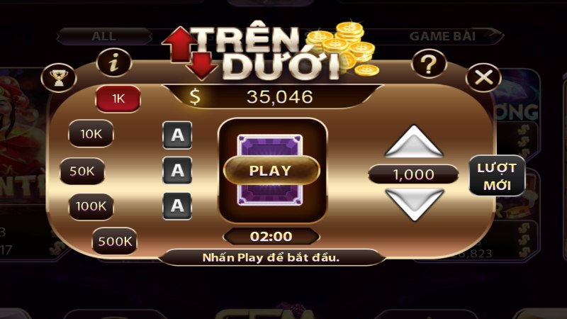 Hướng dẫn cách chơi game bài trên dưới cực đơn giản tại Gemwin