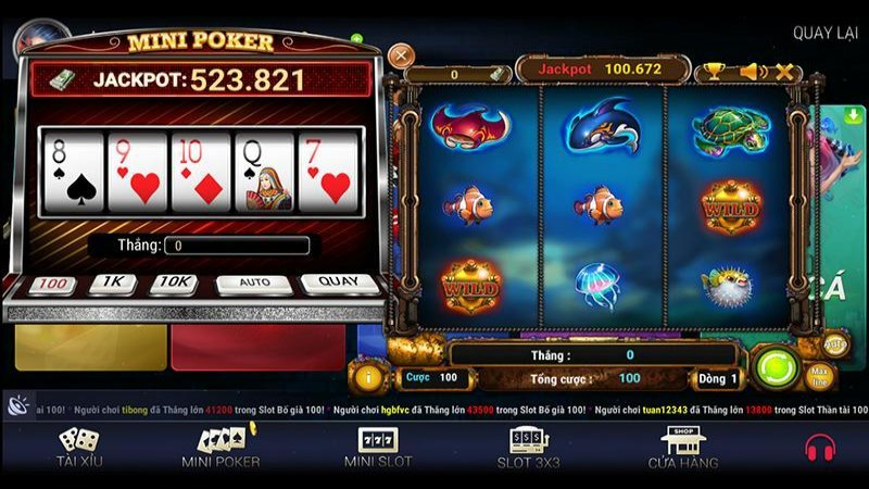 Quay nổ hũ tại game đổi thưởng mini poker vô cùng đơn giản